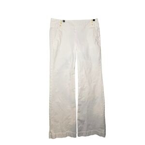 Signature Wide Leg White Sailor Pants Side Zip‎ Size 8 29